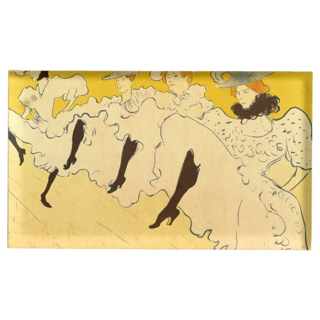 Toulouse Lautrec Yellow Dancing Girl Poster Place Card Holder (Front)