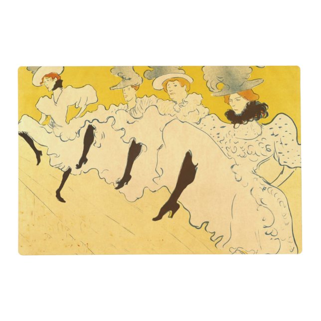 Toulouse Lautrec Yellow Dancing Girl Poster Placemat (Front)