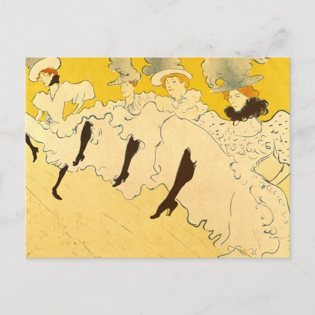 Toulouse Lautrec Yellow Dancing Girl Poster Postcard (Front)