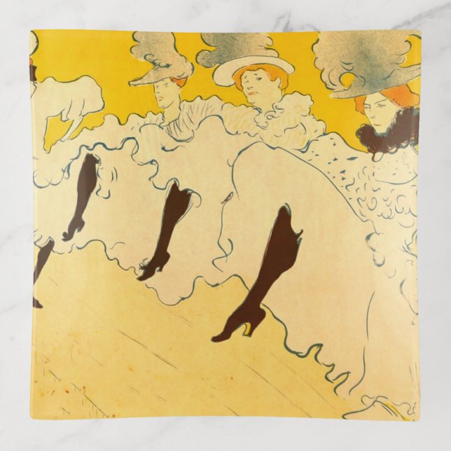 Toulouse Lautrec Yellow Dancing Girl Poster Trinket Tray (Front)