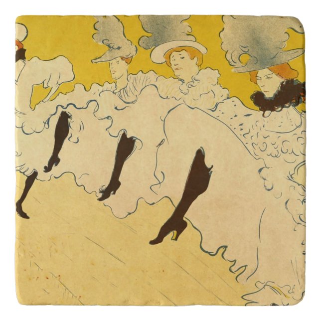 Toulouse Lautrec Yellow Dancing Girl Poster Trivet (Front)