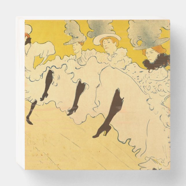 Toulouse Lautrec Yellow Dancing Girl Poster Wooden Box Sign (Front Horizontal)