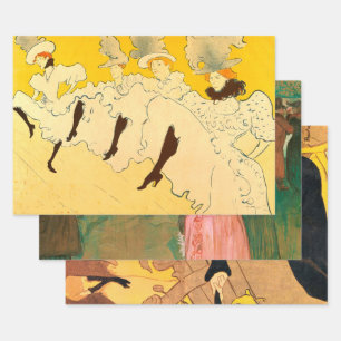 Toulouse Lautrec Yellow Dancing Girl Poster Wrapping Paper Sheets