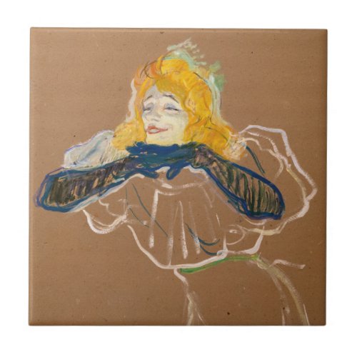 Toulouse_Lautrec _ Yvette Guilbert Singing Ceramic Tile