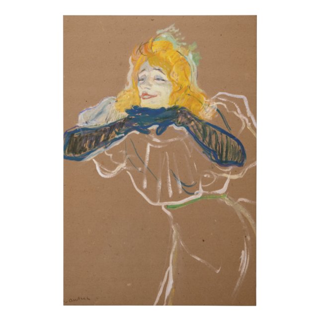 Toulouse-Lautrec - Yvette Guilbert Singing Faux Canvas Print (Front)