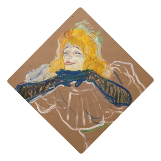 Toulouse-Lautrec - Yvette Guilbert Singing Graduation Cap Topper (Front)