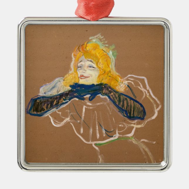 Toulouse-Lautrec - Yvette Guilbert Singing Metal Ornament (Front)