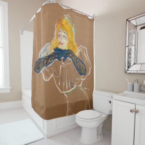 Toulouse_Lautrec _ Yvette Guilbert Singing Shower Curtain