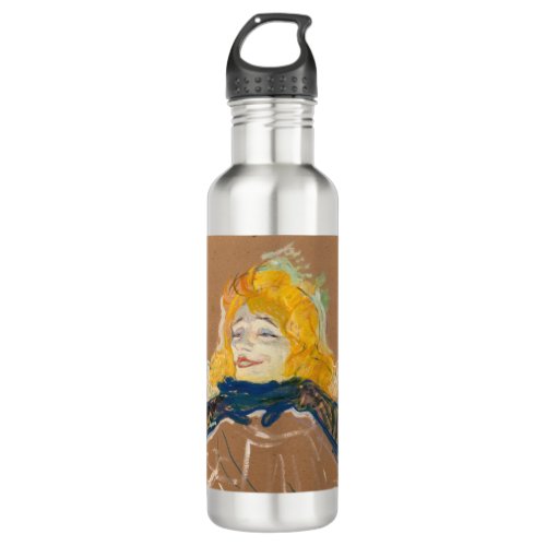 Toulouse_Lautrec _ Yvette Guilbert Singing Stainless Steel Water Bottle