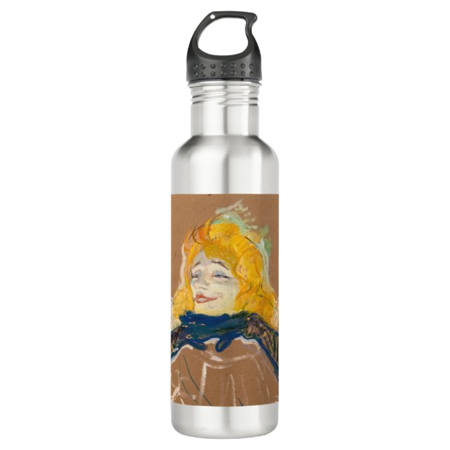 Toulouse-Lautrec - Yvette Guilbert Singing Stainless Steel Water Bottle (Front)