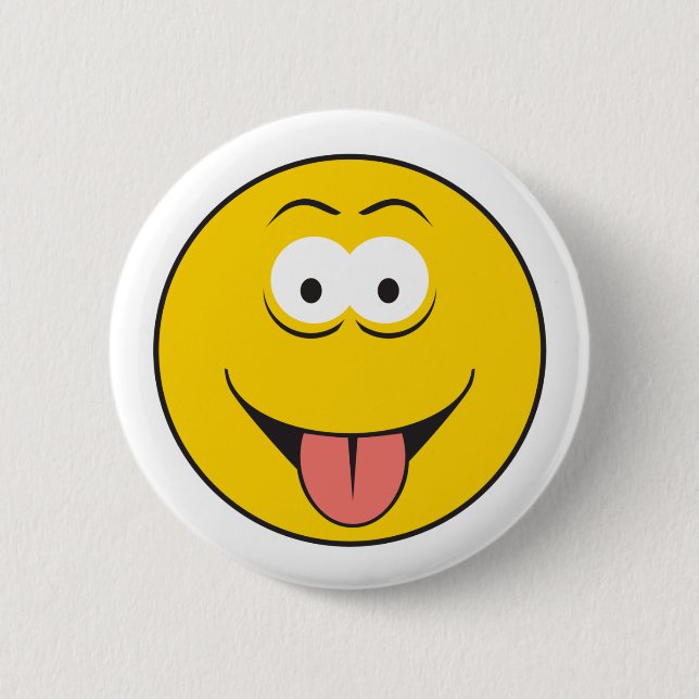 Tounge Out Face Button (Front)