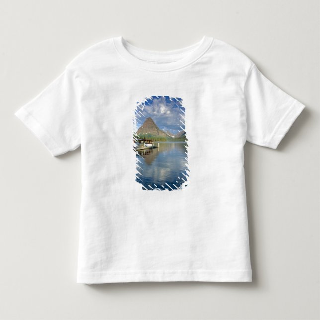 Tour Boat Docked at Two Medicine Lake in Glacier Toddler T-shirt (Front)