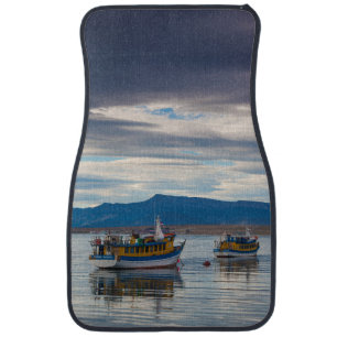 Tour boats on Seno Ultima Esperanza bay Car Floor Mat