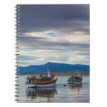 Tour boats on Seno Ultima Esperanza bay Notebook Tour boats on Seno Ultima Esperanza bay Notebook