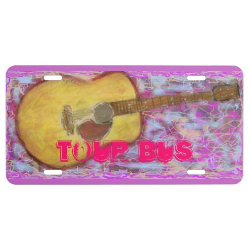 Tour Bus acoustic guitar License Plate