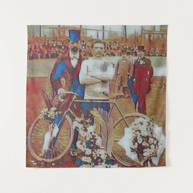 Tour De France 1903 Winner Maurice Garin Digital  Tapestry (Front)