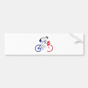 Tour de france cyclist bumper sticker