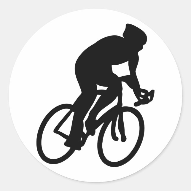 tour de france cyclist classic round sticker (Front)