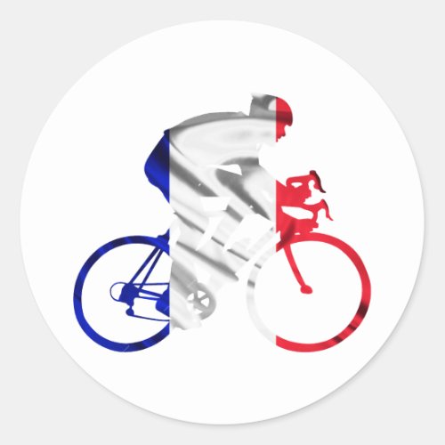 Tour de france cyclist classic round sticker