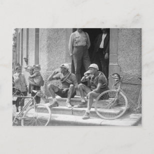 Tour De France - Vintage Taking A Break Postcard