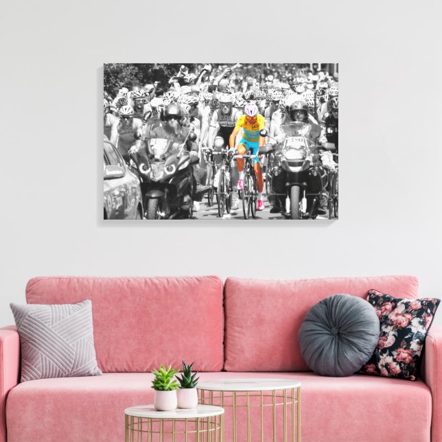 Tour de France Yellow Jersey Peloton Cycling Race  Canvas Print (Insitu(LivingRoom))