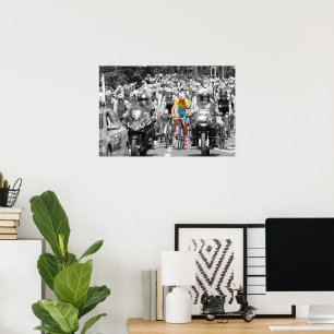 Tour de France Yellow Jersey Peloton Cycling Race Poster