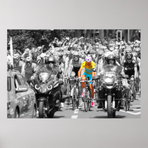 Tour de France Yellow Jersey Peloton Cycling Race Poster
