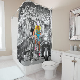 Tour de France Yellow Jersey Peloton Cycling Race  Shower Curtain