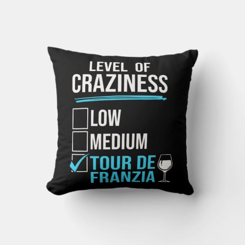 Tour De Franzia Drinking Game  Throw Pillow