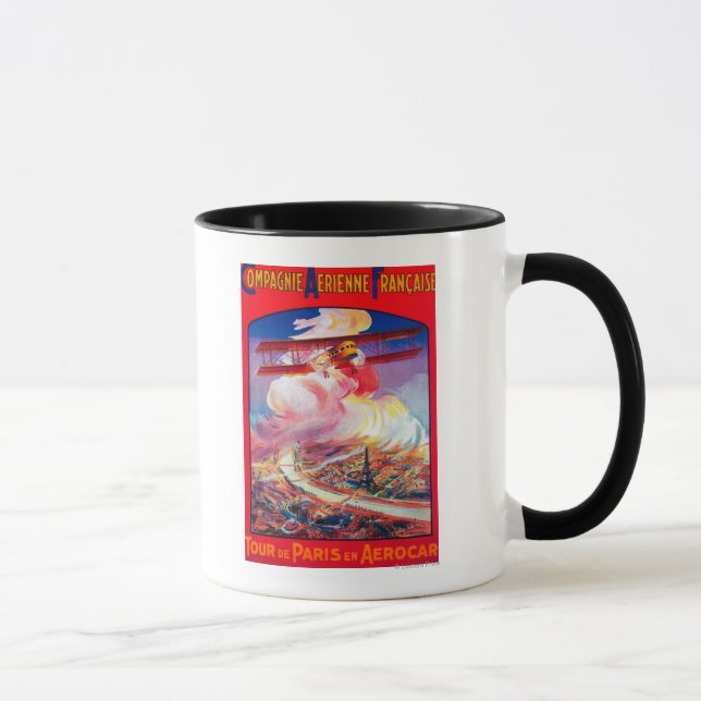 Tour De Paris, France in Aerocar PosterEurope Mug (Right)