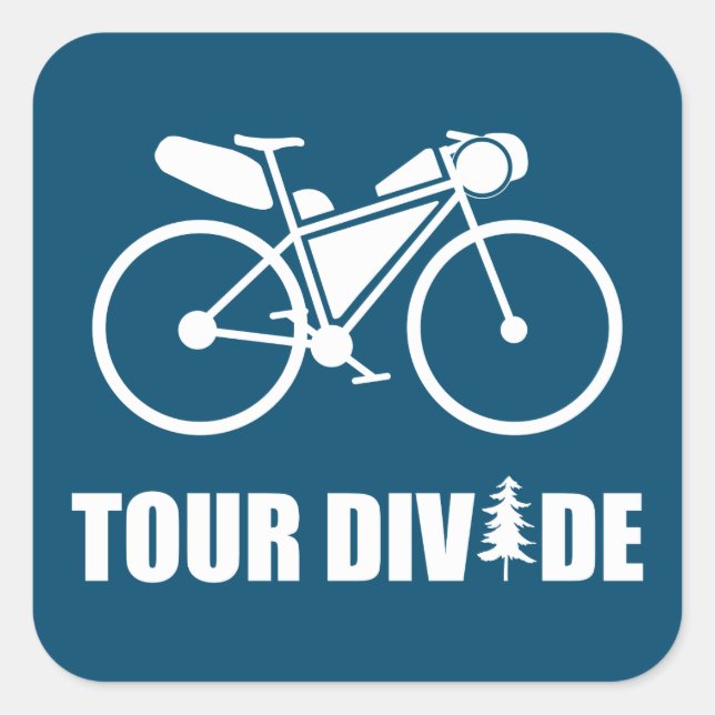Tour Divide Bikepacking Square Sticker (Front)