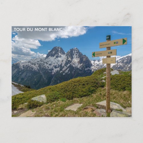 Tour Du Mont Blanc Mountain Travel Photo Postcard