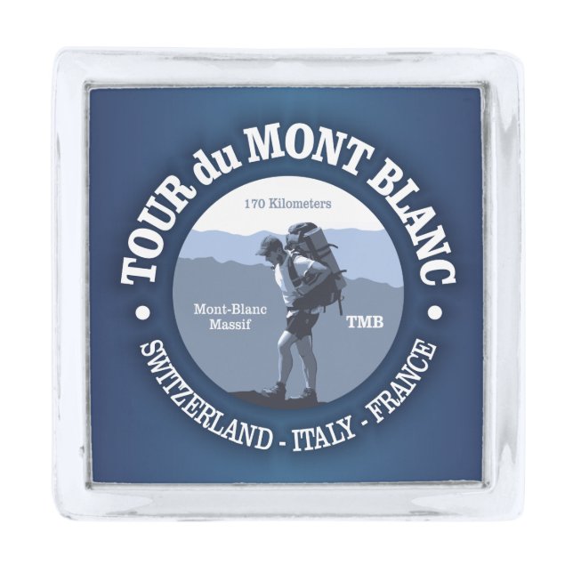 Tour du Mont Blanc Silver Finish Lapel Pin (Front)