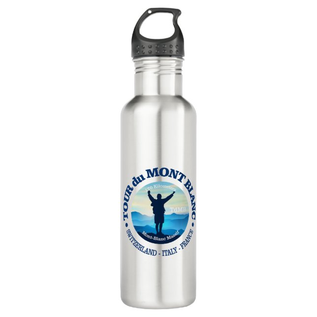 Tour du Mont Blanc (V) Stainless Steel Water Bottle (Front)