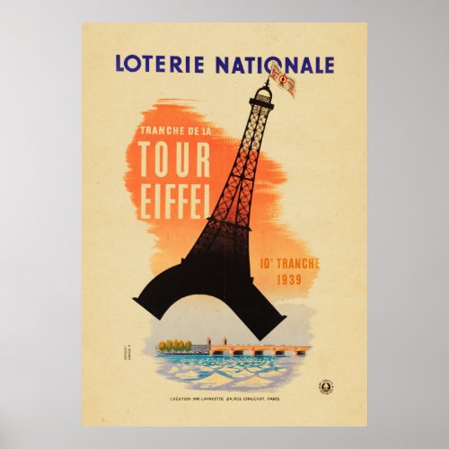 Tour Eiffel loterie nationale Poster