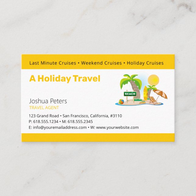 Tour Guide | Best Vacations Business Card (Front)