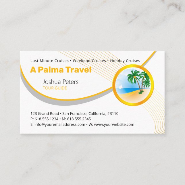 Tour Guide | Best Vacations Business Card (Front)