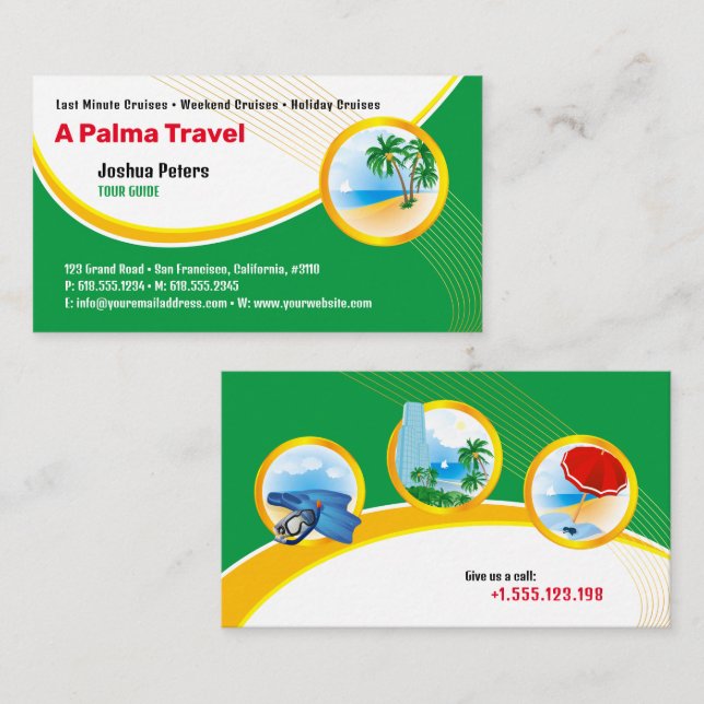 Tour Guide | Best Vacations Business Card (Front/Back)