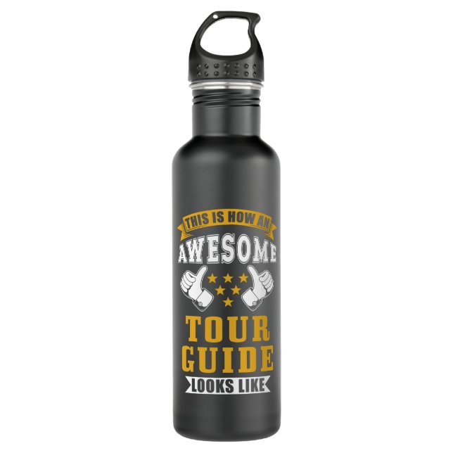 Tour Guide Gift Stainless Steel Water Bottle (Front)