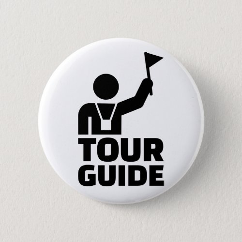Tour guide pinback button