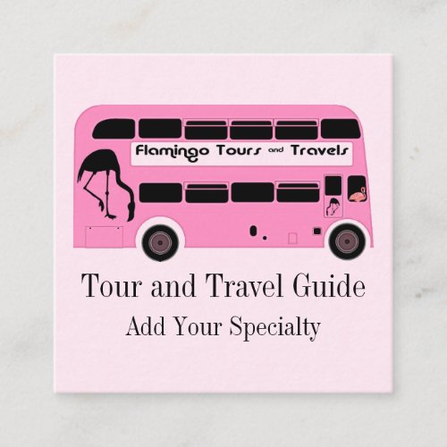 Tour Guide Travel Agent Tropical Beach Square Business Card