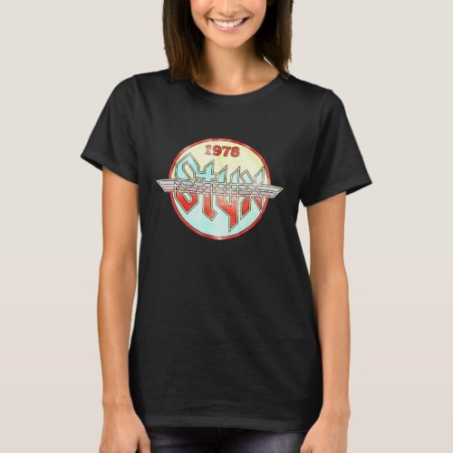 Tour Music Gift American STYX Circle 1978 World Co T_Shirt