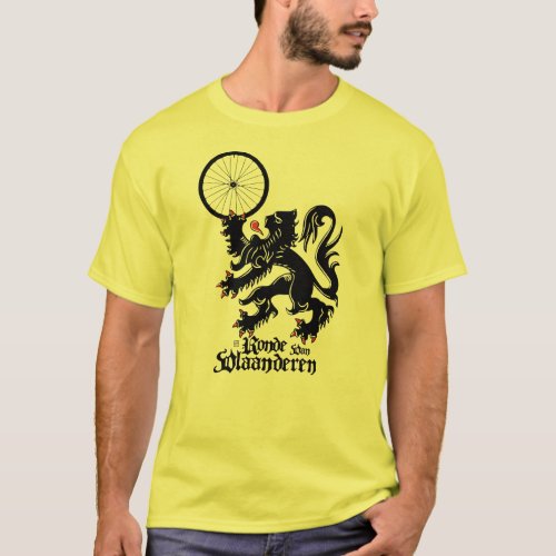 Tour of Flanders De Ronde Lion holding Wheel T_Shirt