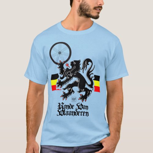 Tour of Flanders Lion with Belgium colours T_Shirt