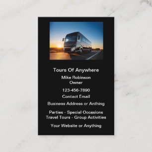 Tour Rental Bus Business Cards 