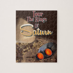 Tour the rings of Saturn Travel poster. Jigsaw Puzzle