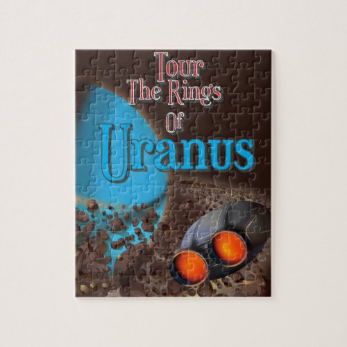 Tour the rings of Uranus travel poster Jigsaw Puzzle