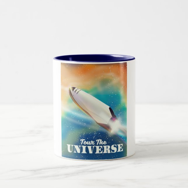 Tour The Universe space art. Two-Tone Coffee Mug (Center)