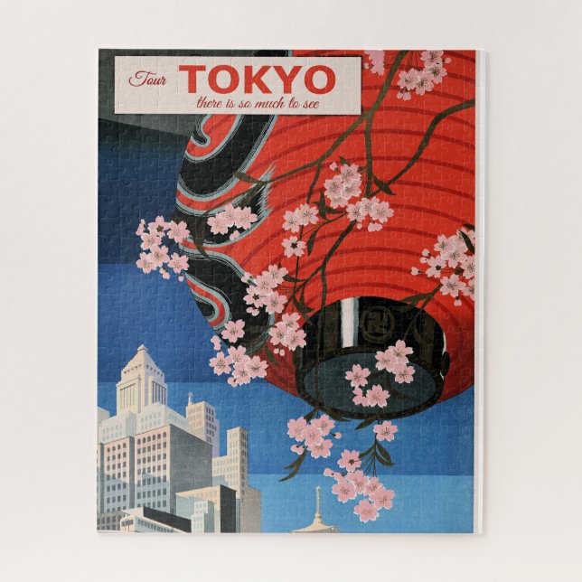 Tour Tokyo, Japan, travel poster, Jigsaw Puzzle (Vertical)