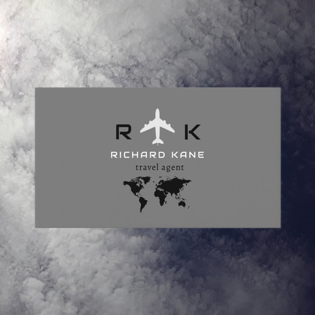 Tour Tourism Travel Agent gray Business Card (Creator Uploaded)